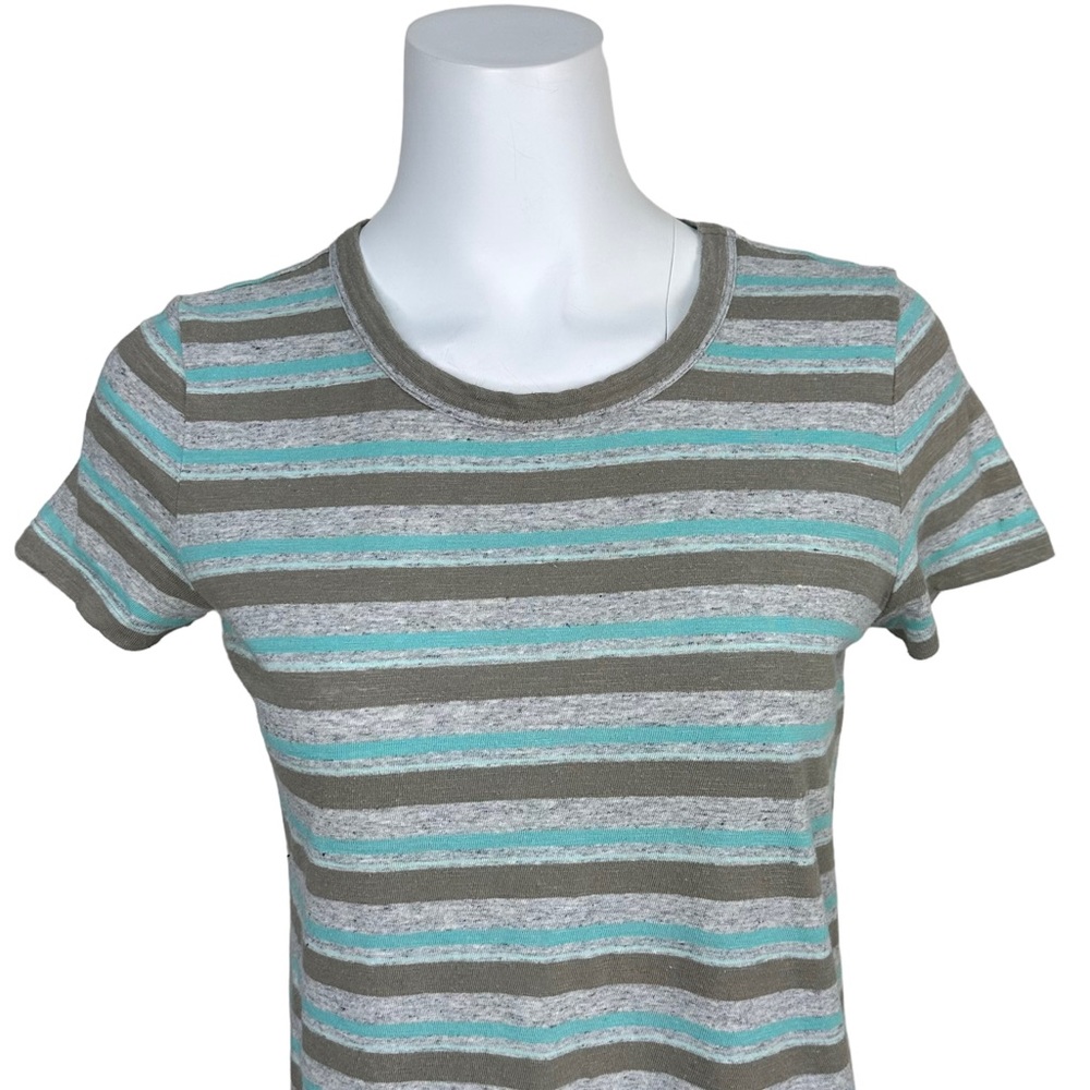 Lou & Grey Stripe T-shirt Dress Linen Blend Tee XS - Picture 2 of 7